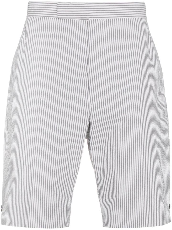 Thom Browne Striped Linen Shorts - Grey