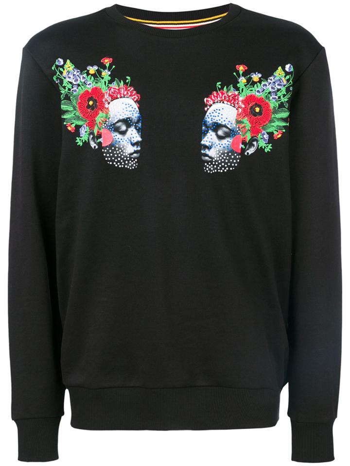 Les Benjamins Face Print Sweatshirt - Black