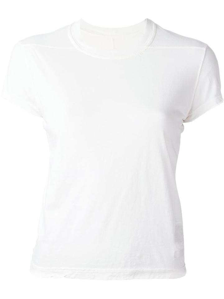 Rick Owens Drkshdw Cropped Bonnie T-shirt, Women's, Size: L, White, Cotton