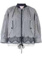 Moncler - Striped Jacket - Women - Cotton/polyamide/polyester - 2, White, Cotton/polyamide/polyester