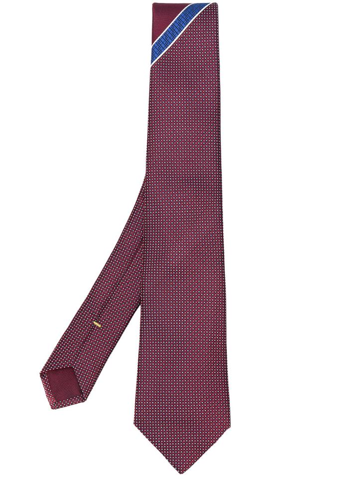 Canali Embroidered Contrast Tie