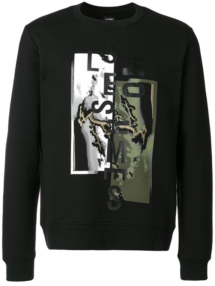 Les Hommes Mixed Techniques Sweatshirt - Black
