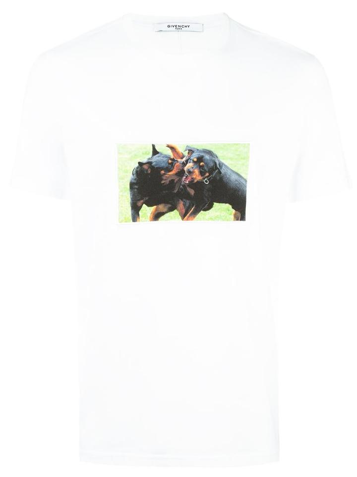 Givenchy Rottweiler Print T-shirt, Men's, Size: Xl, White, Cotton