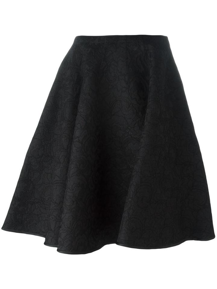 Paule Ka Floral Lace Skirt, Women's, Size: 38, Black, Cotton/polyamide/polyester/viscose