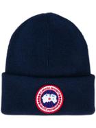 Canada Goose Knitted Logo Beanie - Blue