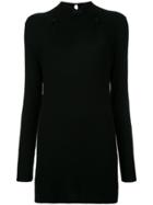 G.v.g.v. Mandarin Collar Ribbed Sweater - Black