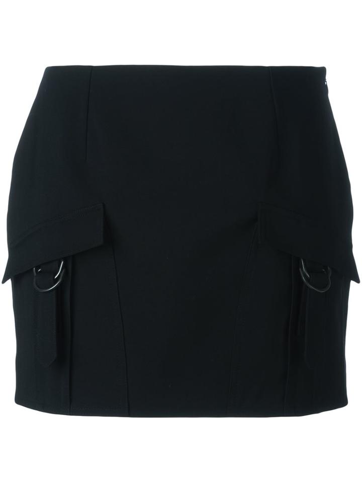 Anthony Vaccarello Cargo Pocket Mini Skirt, Women's, Size: 36, Black, Acetate/cupro/wool/zamac