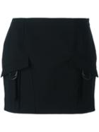 Anthony Vaccarello Cargo Pocket Mini Skirt, Women's, Size: 36, Black, Acetate/cupro/wool/zamac