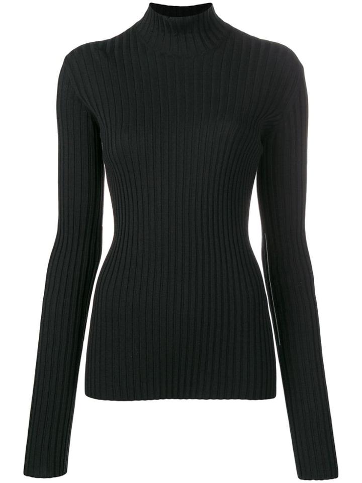 Victoria Beckham Ribbed Turtleneck Jumper - Black