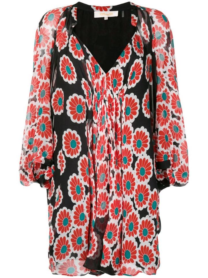 Diane Von Furstenberg Kimono Blossom Ruched Dress - Red