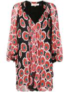 Diane Von Furstenberg Kimono Blossom Ruched Dress - Red