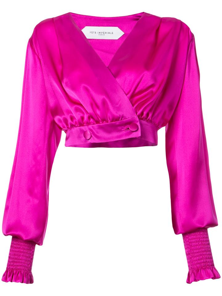 Fete Imperiale Esa Cropped Blouse - Pink & Purple