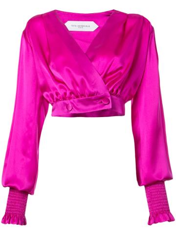 Fete Imperiale Esa Cropped Blouse - Pink & Purple
