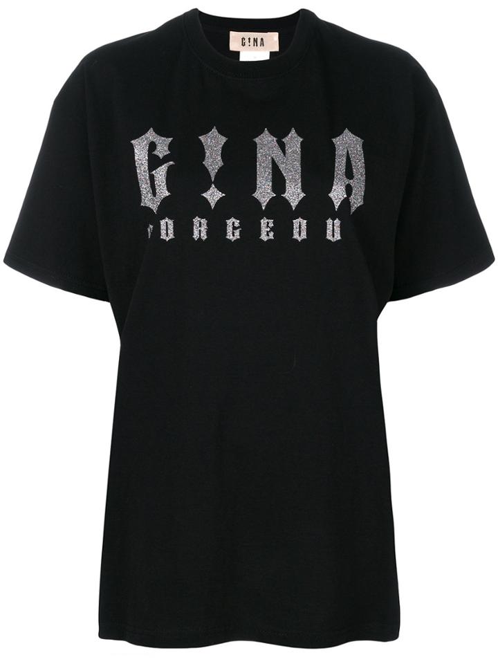 Gina Glitter Logo T-shirt - Black