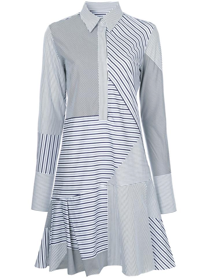 Victoria Victoria Beckham Long Sleeve Flounce Shirtdress - Black