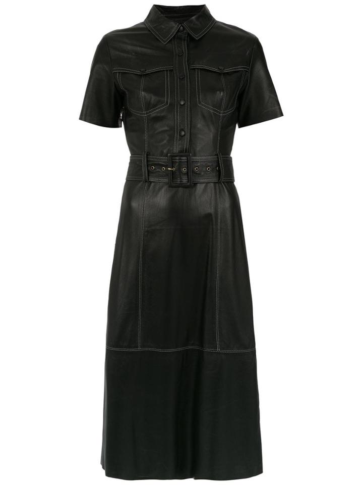 Nk Midi Leather Dress - Black