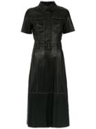 Nk Midi Leather Dress - Black