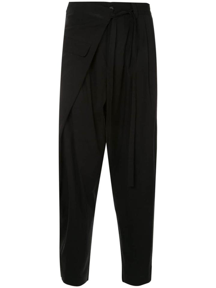 Joe Chia Wrap Style Drop-crotch Trousers - Black