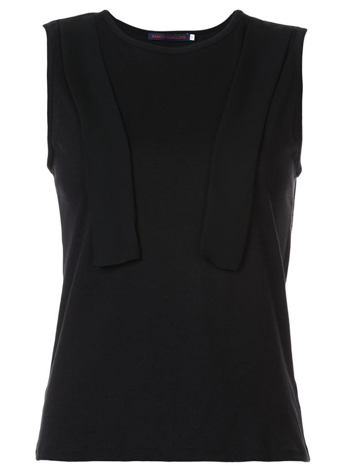 Harvey Faircloth Draped Detail Tank - Black