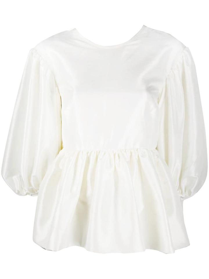 Cecilie Bahnsen Oversized Bow Fastened Blouse - Neutrals