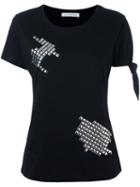 J.w.anderson Silver-tone Studded T-shirt, Women's, Size: Medium, Black, Cotton
