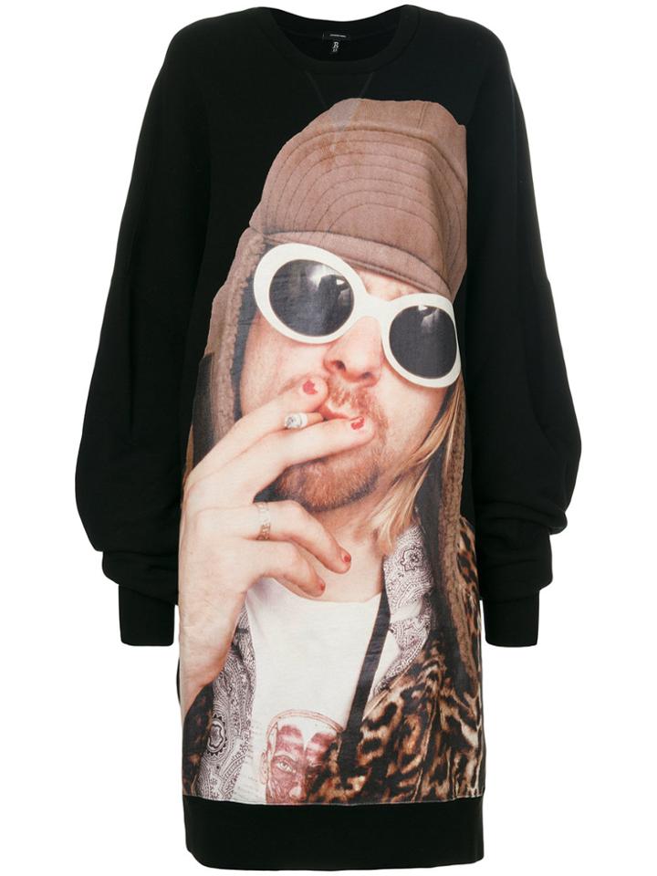 R13 Printed Sweater Dress - Black