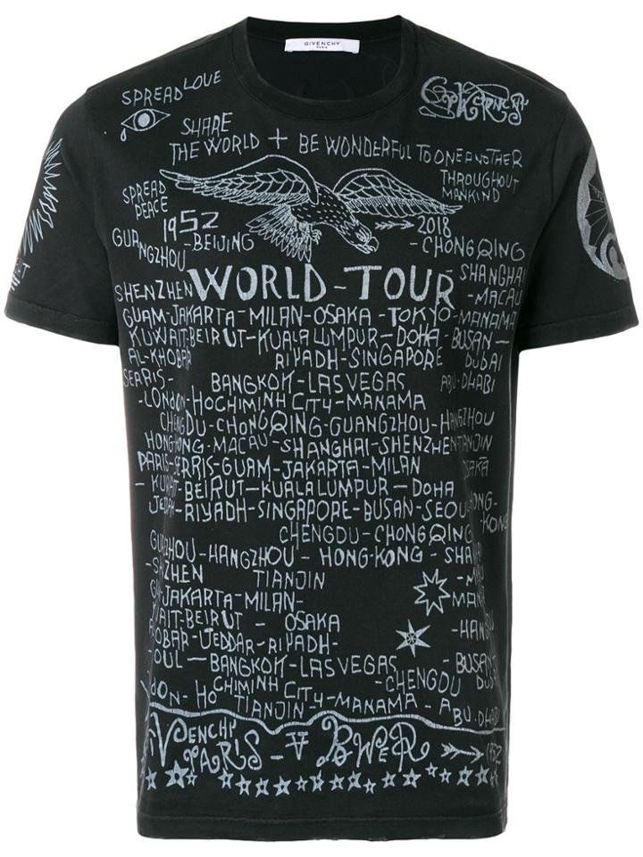 Givenchy World Tour Print T-shirt - Black
