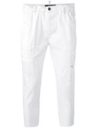 Dsquared2 - Distressed Cropped Trousers - Men - Cotton/polyester/polyurethane - 46, White, Cotton/polyester/polyurethane