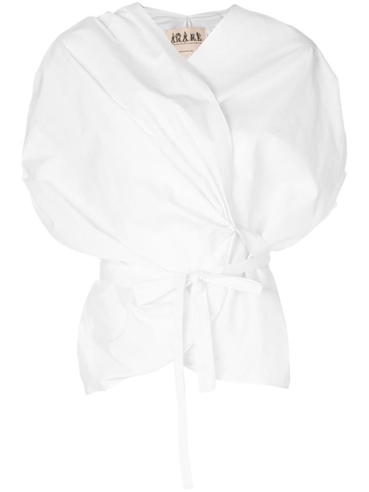 A.w.a.k.e. Wrap Blouse - White