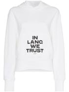 Helmut Lang Logo Print Hooded Jumper - White