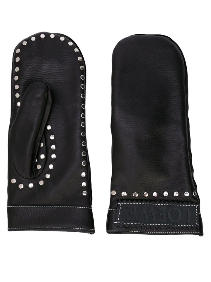 Loewe Studded Mitten-style Gloves - Black