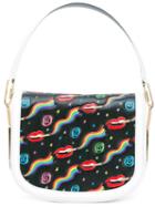 Olympia Le-tan Embossed Dutchies Carson Shoulder Bag, Women's, White, Brass/leather