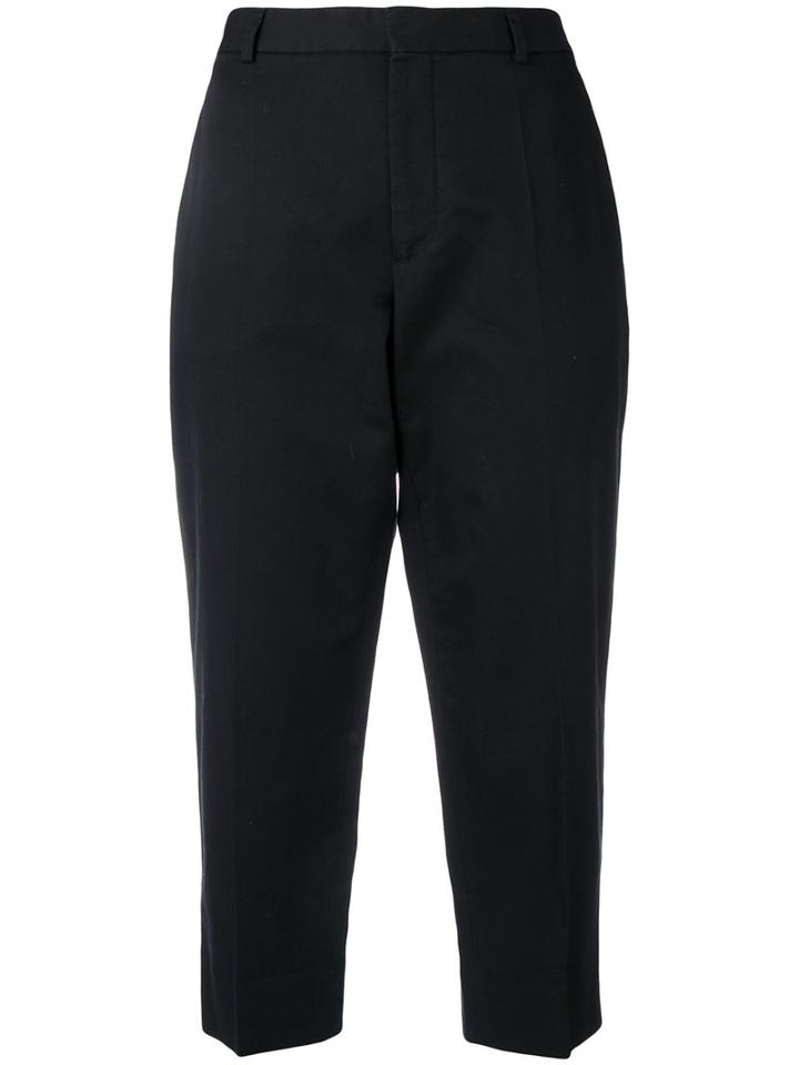 Maison Margiela High-waist Cropped Trousers, Women's, Size: 42, Black, Cotton/linen/flax