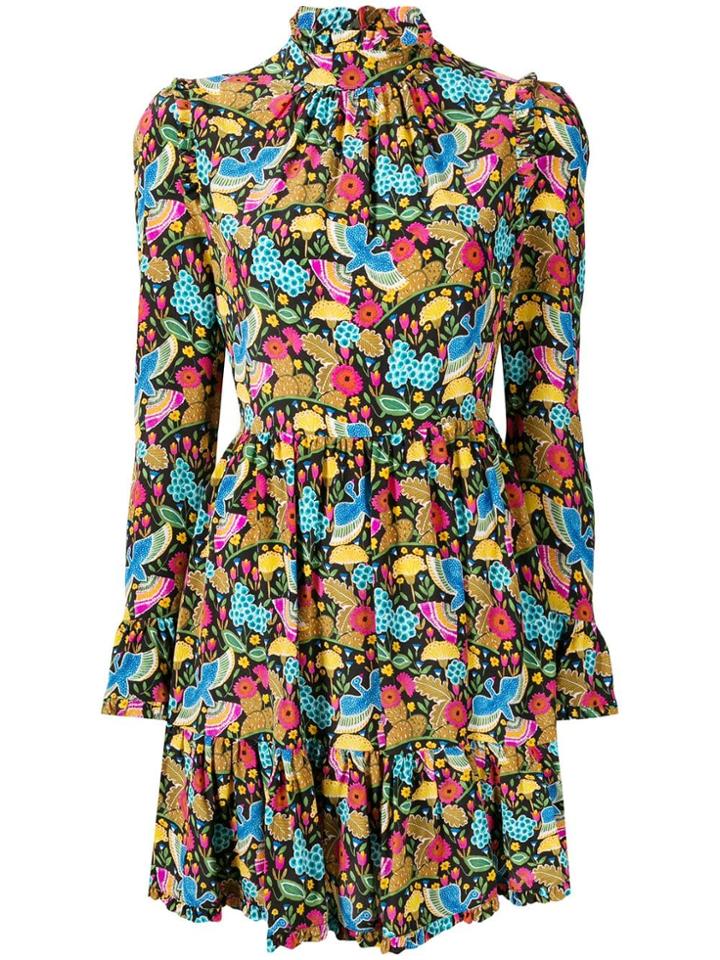La Doublej Visconti Floral Print Dress - Black