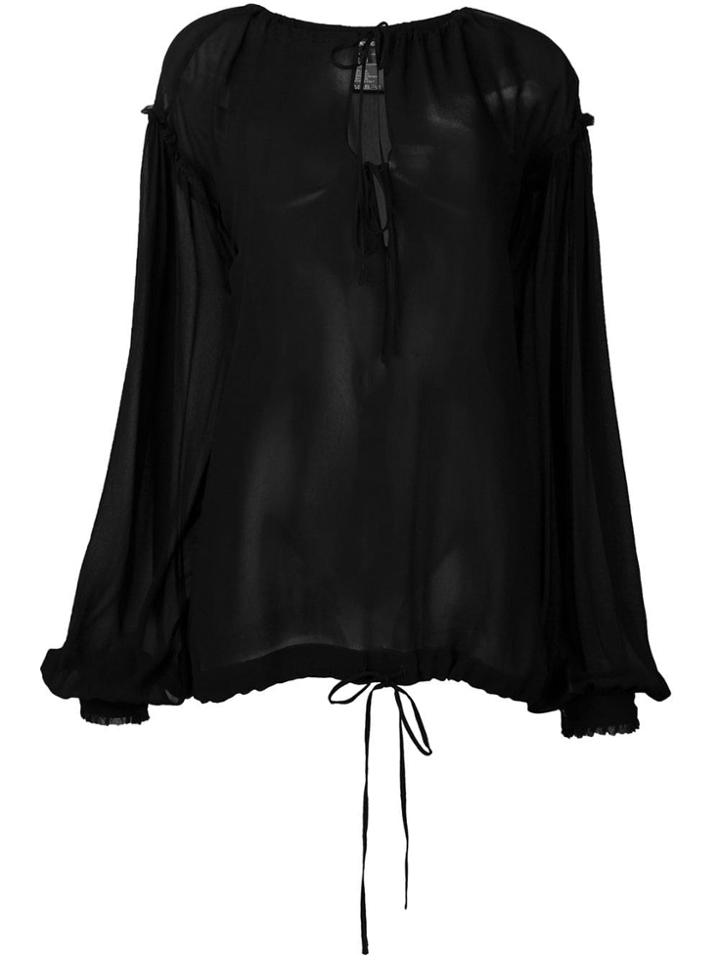 Ann Demeulemeester Tie Blouse - Black