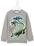 Stella Mccartney Kids Crocodile Print Sweatshirt, Toddler Girl's, Size: 4 Yrs, Grey