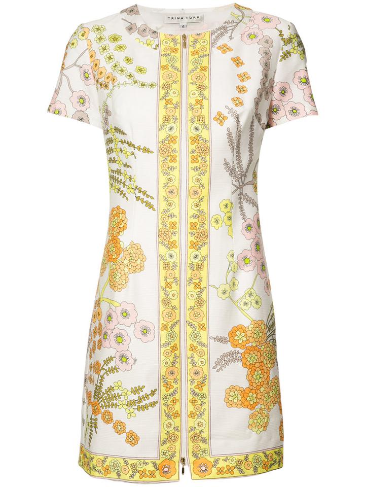 Trina Turk - Floral Print Dress - Women - Cotton - 6, White, Cotton