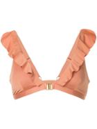 Duskii Spritz Ruffled Bikini Top - Yellow & Orange