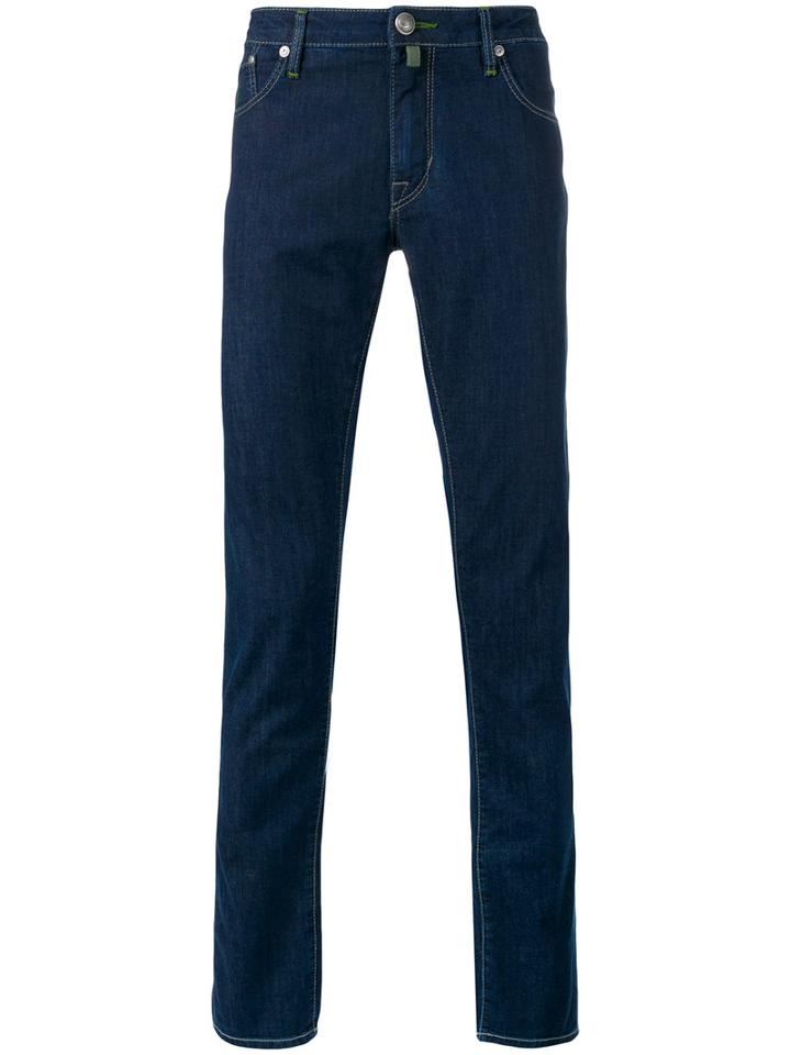 Jacob Cohen Straight Jeans, Men's, Size: 33, Blue, Cotton/viscose/polyester/spandex/elastane