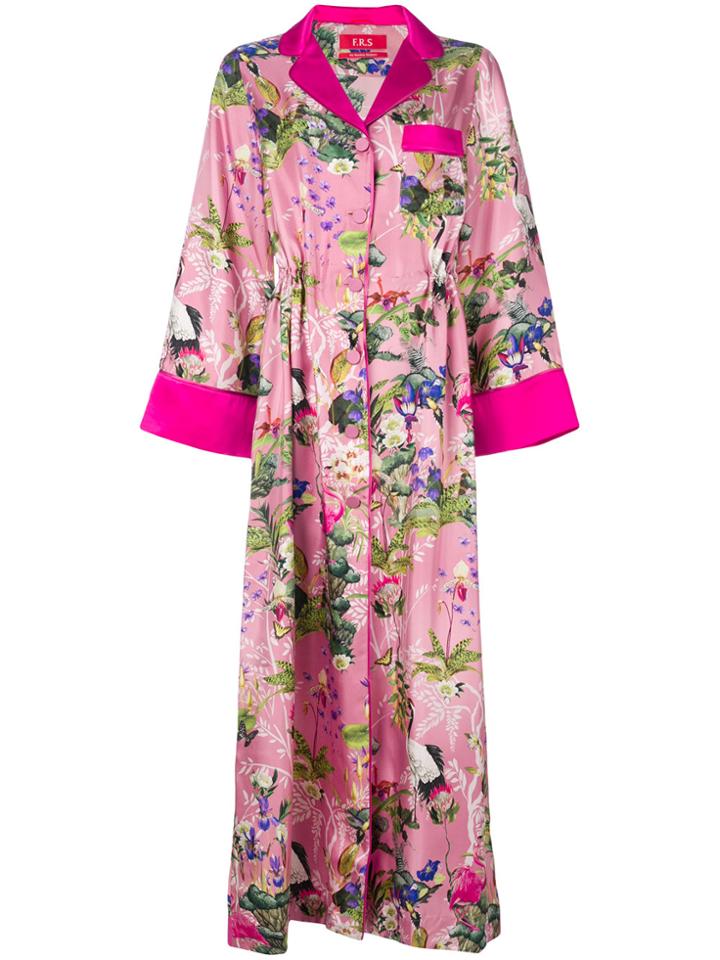 F.r.s For Restless Sleepers Long Kimono Dress - Pink & Purple