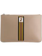 Fendi Logo Zipped Clutch - Brown