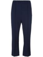 Marni Cropped Kick Flare Trousers, Women's, Size: 38, Blue, Viscose/cupro/polyester/spandex/elastane