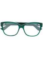 Gucci Eyewear Transparent Glitter Glasses, Green, Acetate