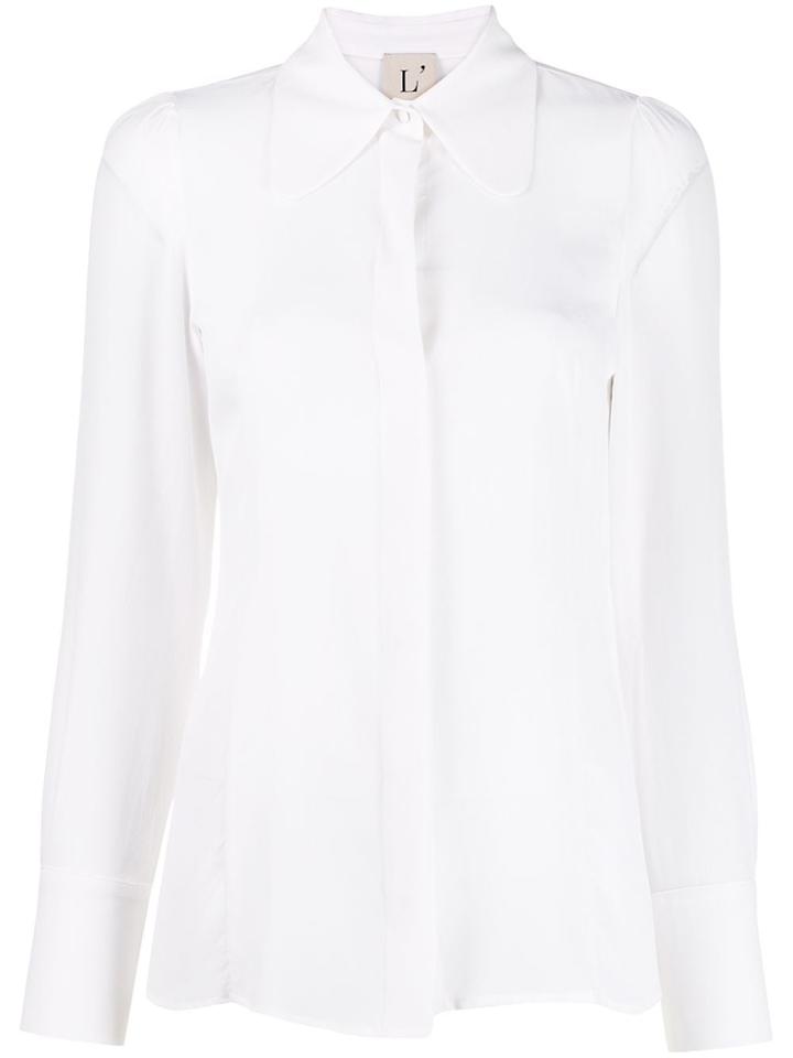 L'autre Chose Concealed Placket Silk Shirt - White