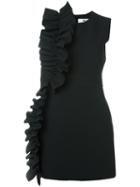 Msgm Ruffle Detail Dress, Women's, Size: 40, Black, Polyester/spandex/elastane/viscose