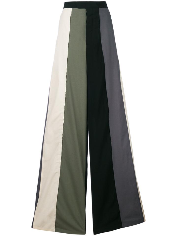Rick Owens Striped Wide Leg Trousers - Multicolour