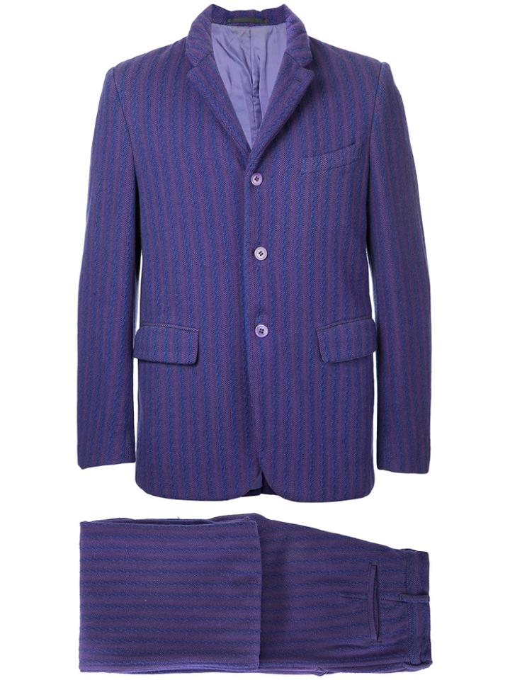 Comme Des Garçons Vintage Padded Pinstripe Suit - Pink & Purple