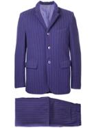 Comme Des Garçons Vintage Padded Pinstripe Suit - Pink & Purple
