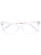 Dolce & Gabbana Eyewear Geometric Cat-eye Frame Glasses - Nude &