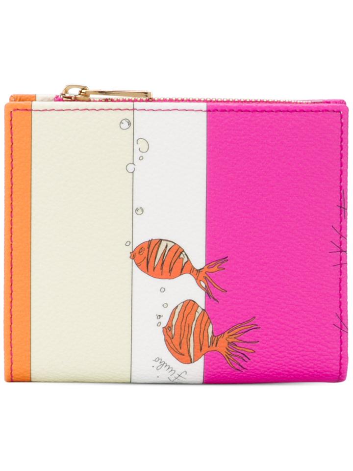 Emilio Pucci Stripe And Fish Print Small Wallet - Nude & Neutrals